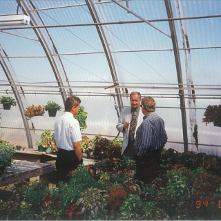 Premier Ralph Klein tours Coaldale Greenhouse - 1994